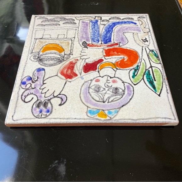 Vintage Giovanni De Simone Italian art tile. Mid Century Modern (MCM) - Picture 4 of 12